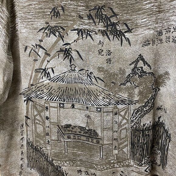 Vintage Chico's Japanese Print Rayon Button Up Blouse RARE - Picture 5 of 10